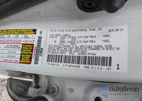 2019 Toyota Tacoma Sr5 V6 из США, поврежденный, VIN 5TFCZ5ANXKX199949